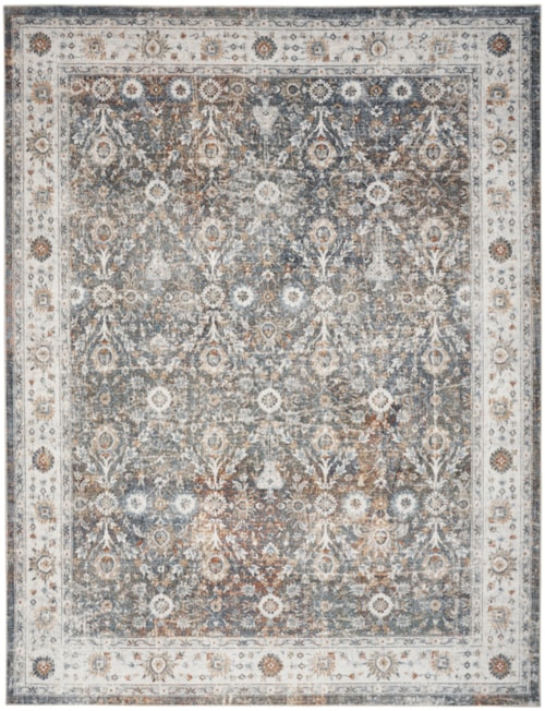 6'7" X 9' Ivory Multicolor Rectangle Rug