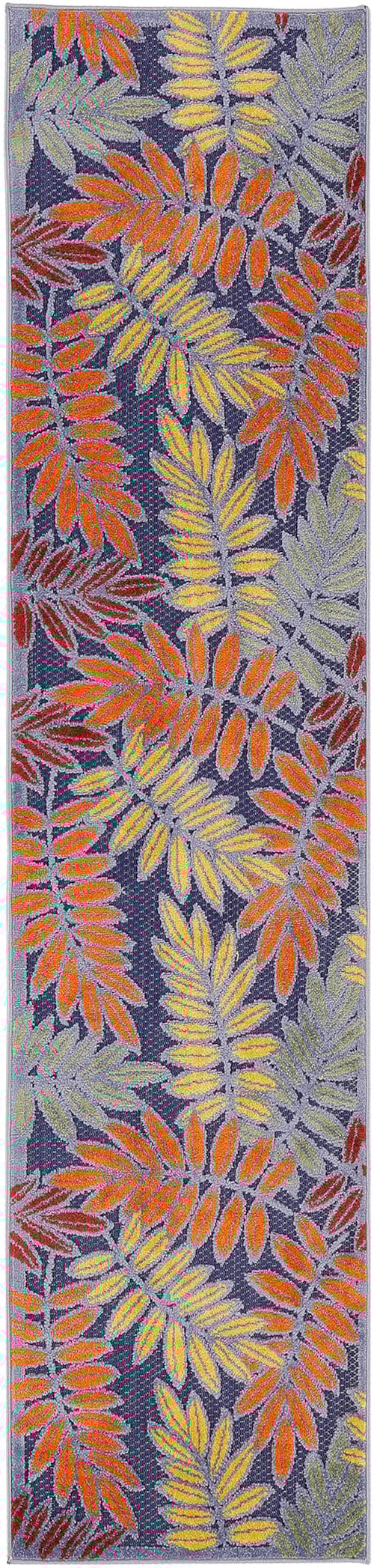 2' x 6' Navy Multicolor Runner Rug