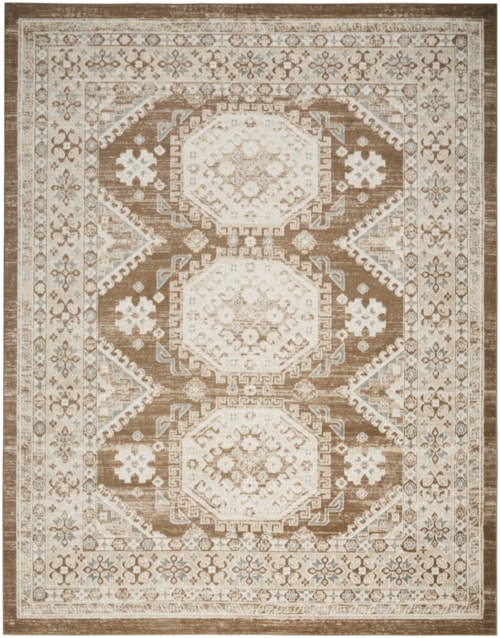 9' x 12' Ivory Mocha Rectangle Rug