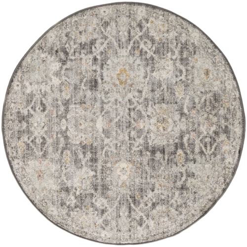 4' Round Charcoal Round Rug