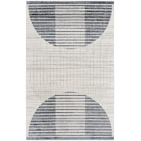 3'3" x 5' Ivory Blue Rectangle Rug