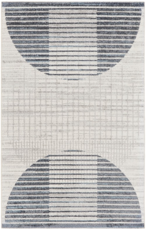 3'3" x 5' Ivory Blue Rectangle Rug