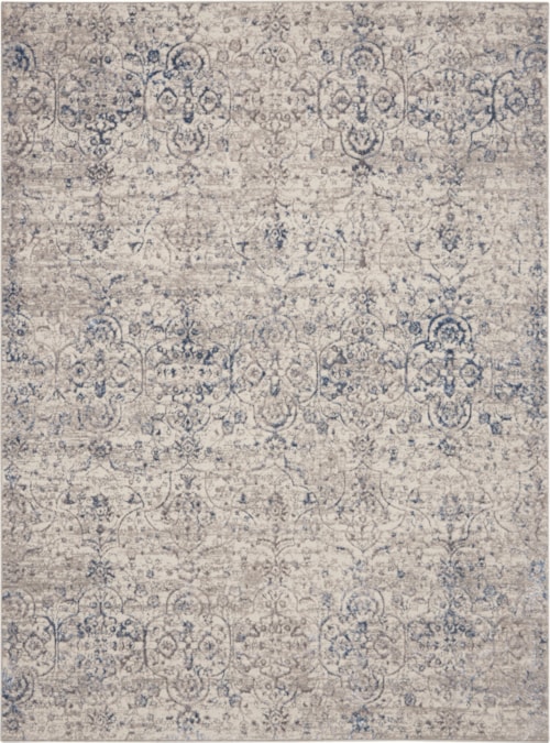 Royal Terrace 5'3" X 7'3" Beige Blue Vintage Indoor Rug