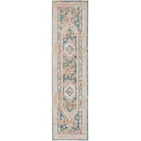 2'2" x 10' Green Ivory Runner Rug