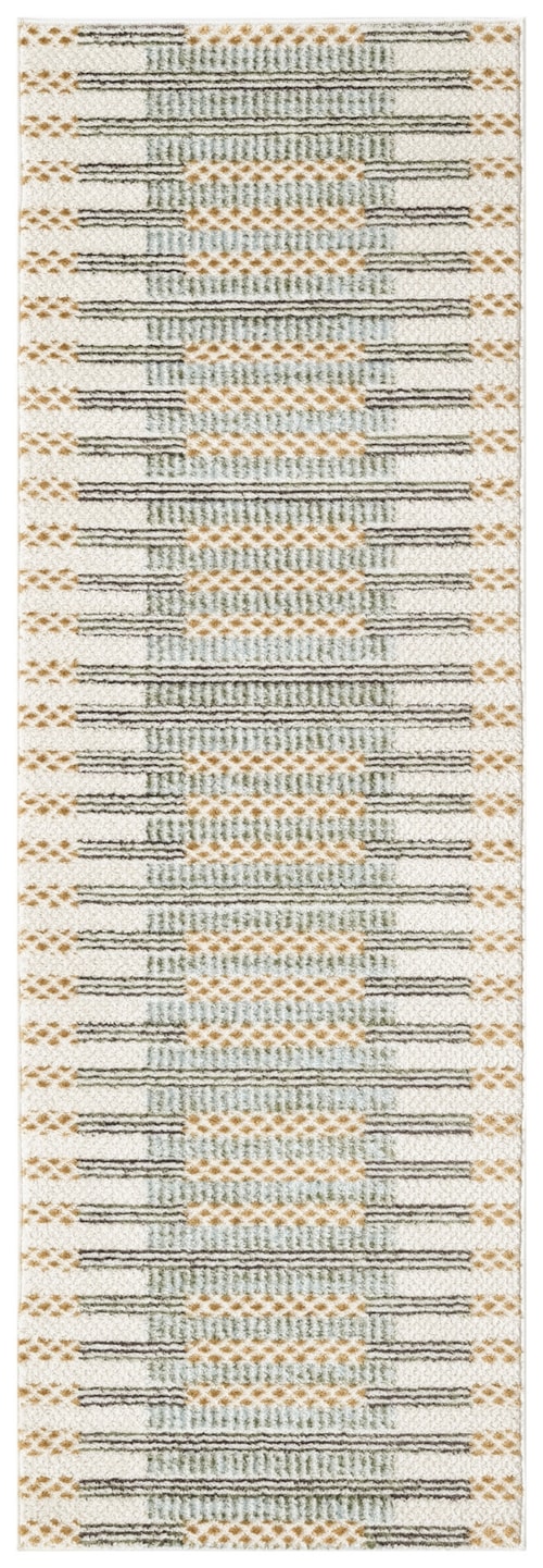2' X 6' Ivory Multicolor Runner Rug