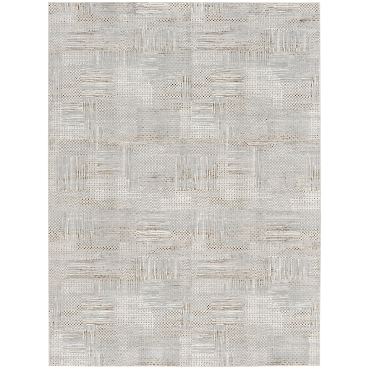 Nourison Glitz 9' x 12' Silver Grey Modern Rug