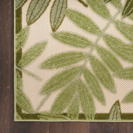 6&apos; x 9&apos; Ivory Green Outdoor Rug