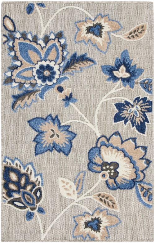 2'8" x 4' Blue Grey Rectangle Rug