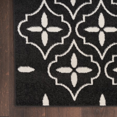 4&apos; x 6&apos; Black Ivory Modern Rug