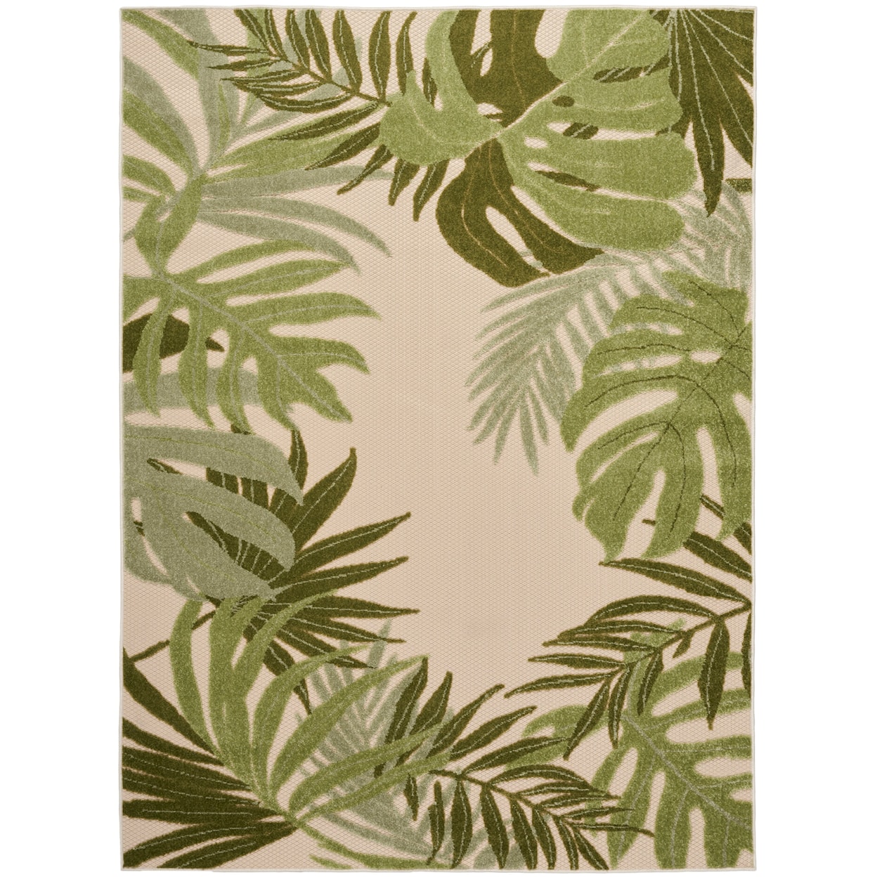 Nourison Aloha 3'6" x 5'6" Ivory Green Outdoor Rug