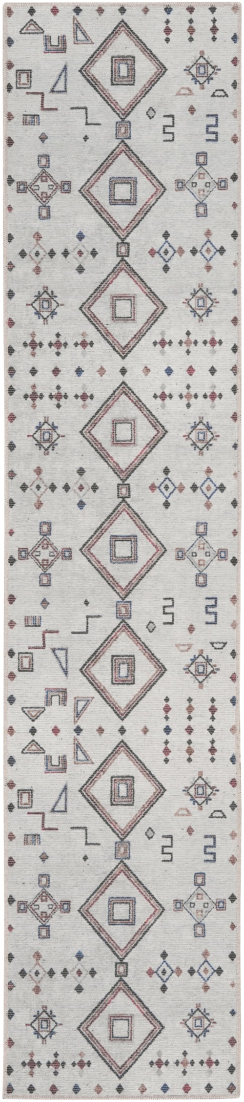 2'2" X 8' Ivory/Multi Runner Rug