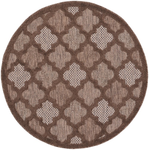 4' Round Brown Round Rug