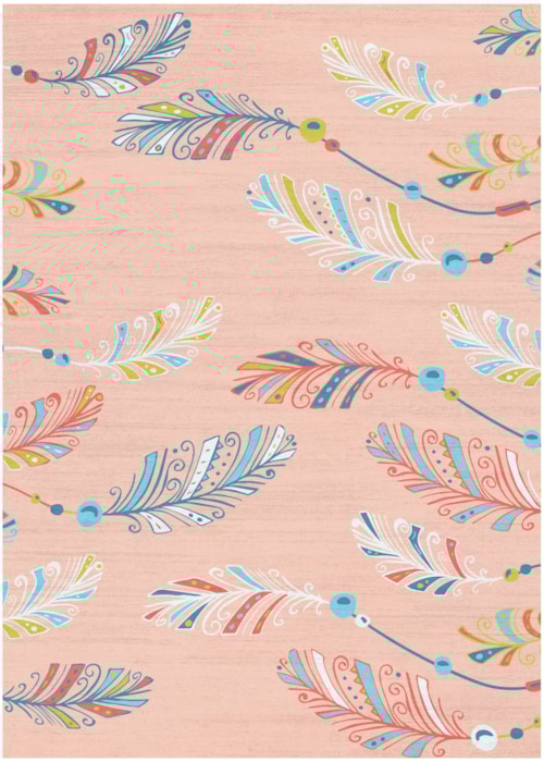 3'5" X 5' Pink Multicolor Rectangle Rug