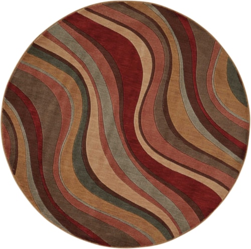 5'6" Multicolor Round Rug