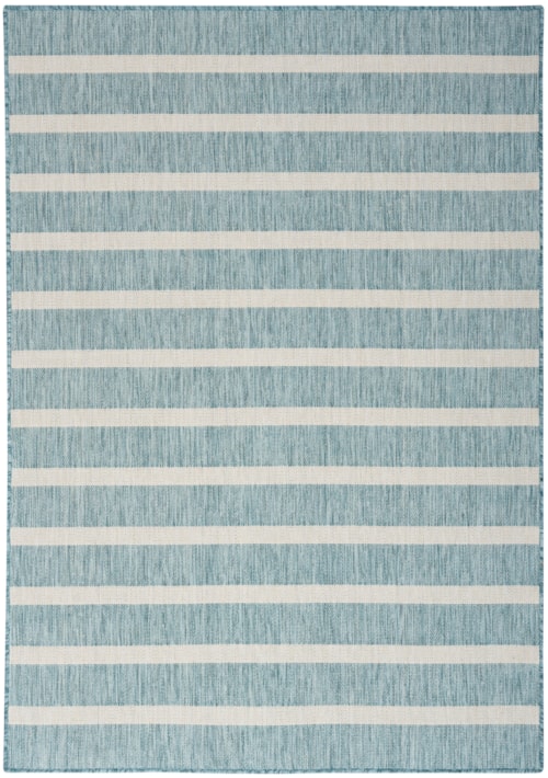 6' x 9' Aqua Ivory Rug