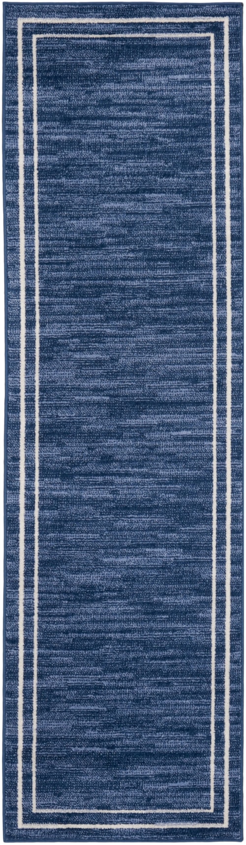 2'2" x 7'6 Navy/Ivory Runner Rug