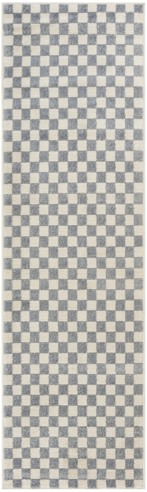 2'2" X 7'6 Ivory Blue Runner Rug