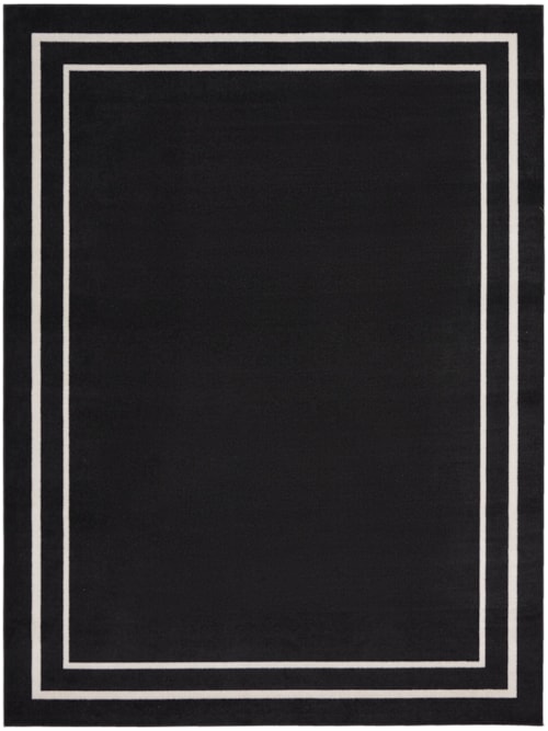 7' X 10' Black Ivory Rectangle Rug