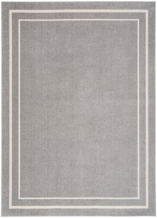 6' x 9' Rectangle Grey/Ivory Rug