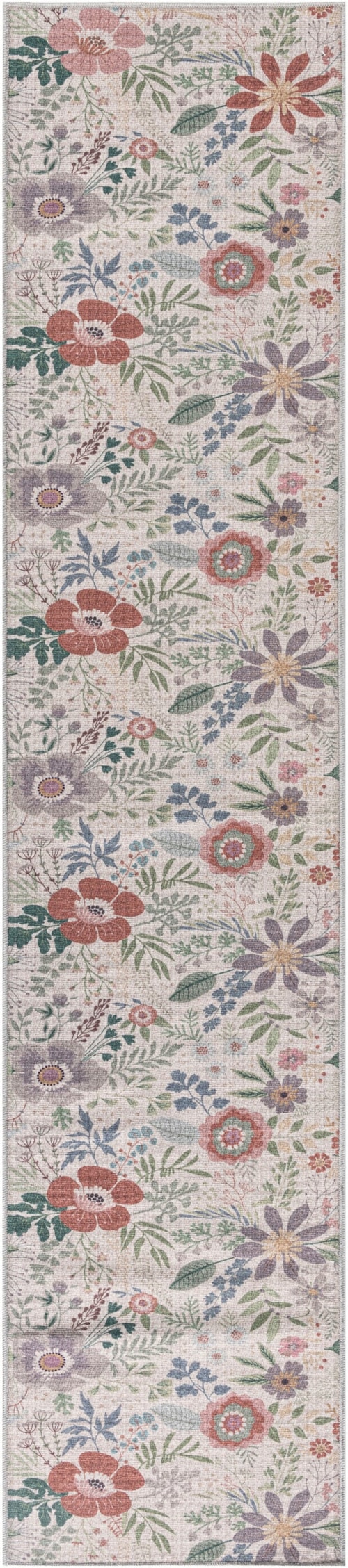 2'2" x 10' Cream Multicolor Runner Rug