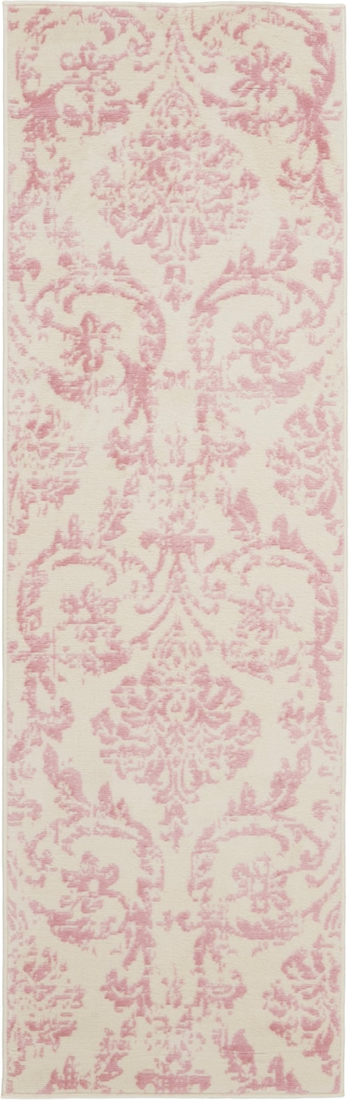 2' X 6' Ivory Pink Runner Rug