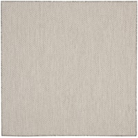 4' Ivory/Silver Square Rug