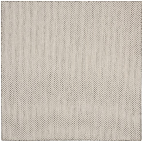 4' Ivory/Silver Square Rug