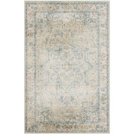 3'3" x 5' Light Blue Vintage Rug