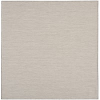 6' x 6'Square Ivory/Silver Square Rug