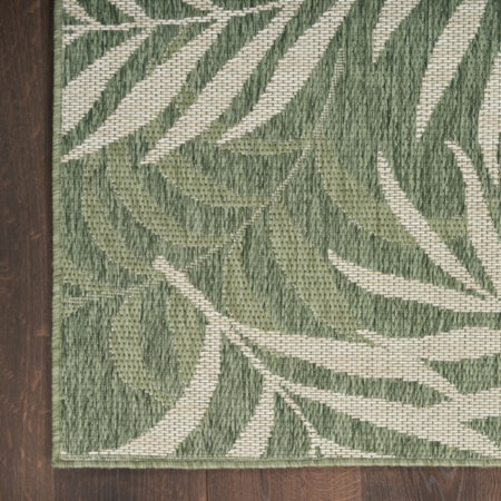 8&apos; x 10&apos; Green Ivory Outdoor Rug