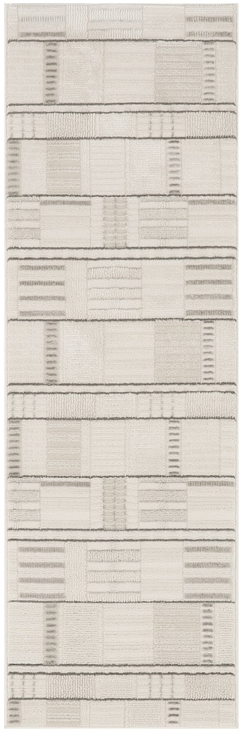 2' X 6' Ivory Grey Runner Rug
