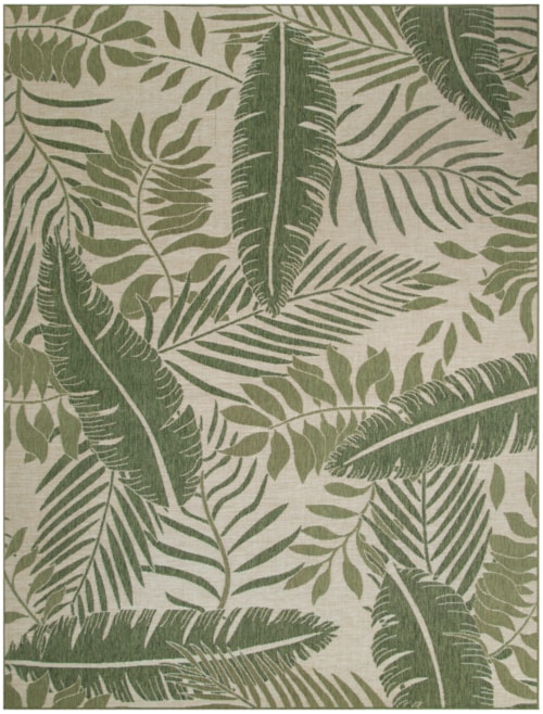 10' X 14' Ivory Green Rectangle Rug
