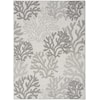 Nourison Garden Oasis 4' x 6' Grey Coastal, Nautical & Beach Rug