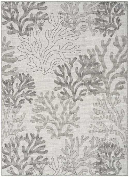 Garden Oasis 4' X 6' Grey Coastal, Nautical & Beach Rug
