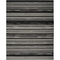 5'3" x 7'3" Black White Rug