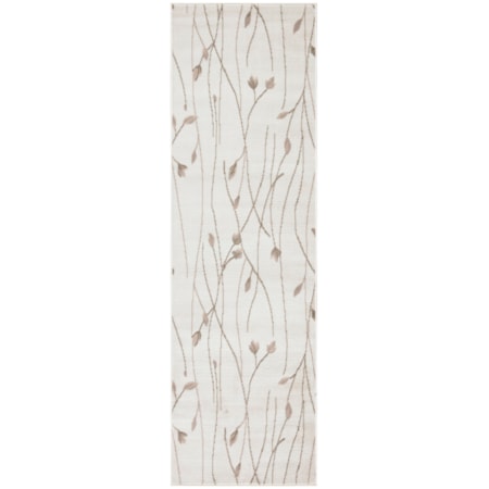 2'3" x 7'6" Ivory Beige Modern Rug