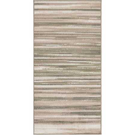 2' x 4' Green Ivory Modern Rug