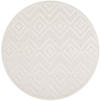 Versatile 4' X Round Ivory White Modern Rug