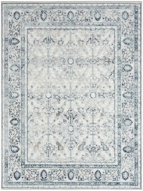 5'3" X 7' Grey Navy Rectangle Rug