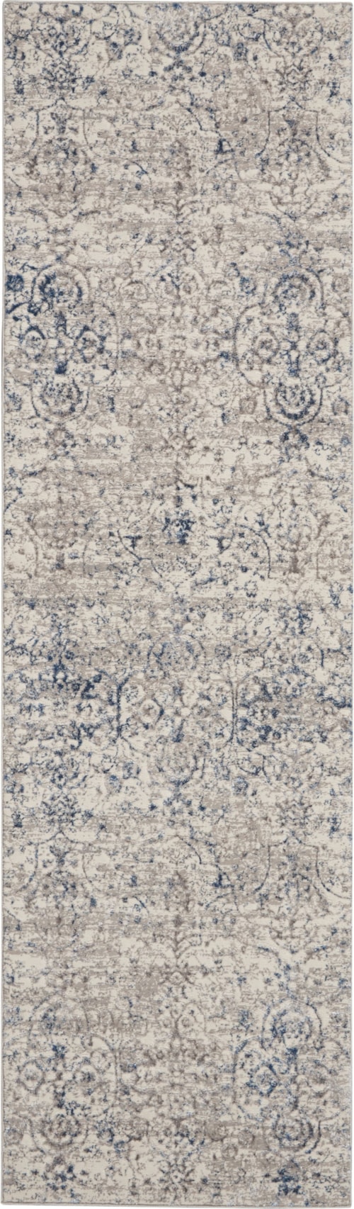 Royal Terrace 2'2" X 7'6" Beige Blue Vintage Indoor Rug