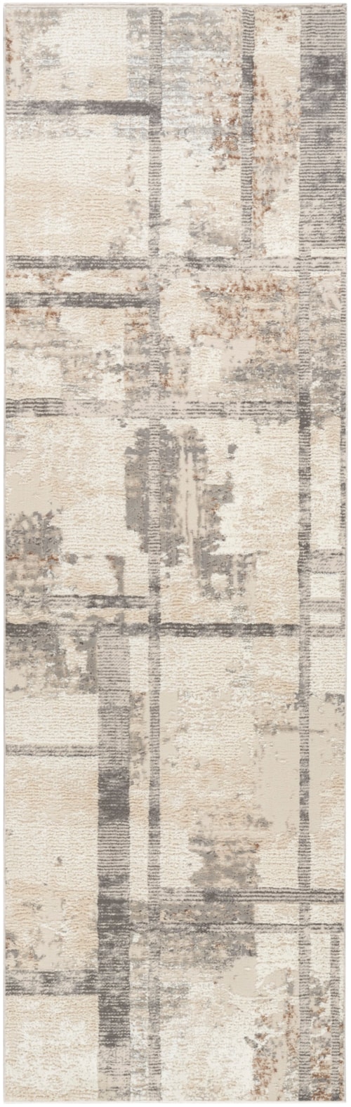 2'2" X 7'6" Ivory Multicolor Runner Rug