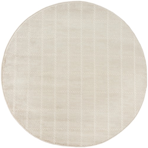 4' Round Ivory Cream Round Rug