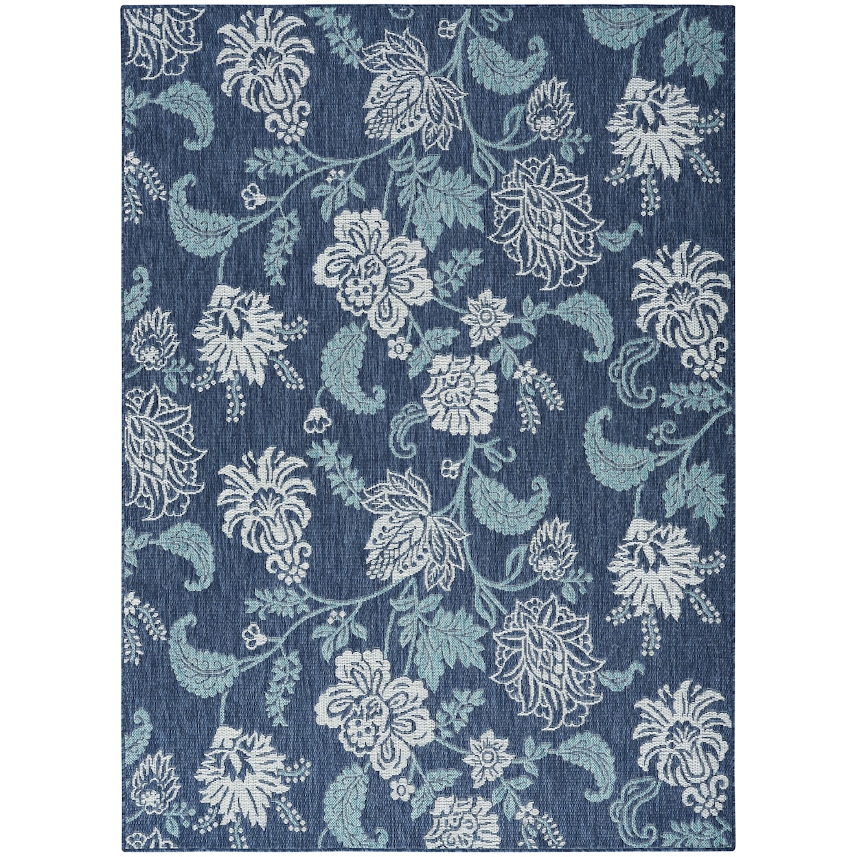 Nourison Garden Oasis 6' x 9' Navy Tropical Rug