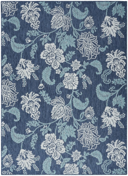 Garden Oasis 6' X 9' Navy Tropical Rug