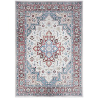 3'9" x 5'9" Ivory Red Rectangle Rug