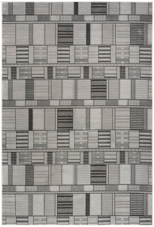4' X 6' Black Grey Rectangle Rug
