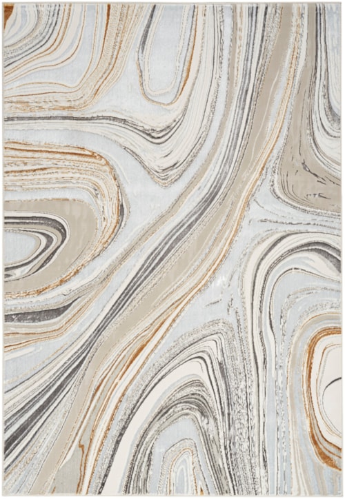 Glitz 3'11" X 5'11" Grey Gold Modern Indoor Rug