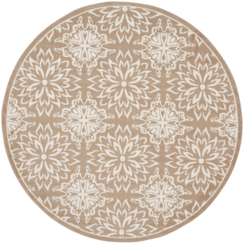 8' X Round Taupe Round Rug