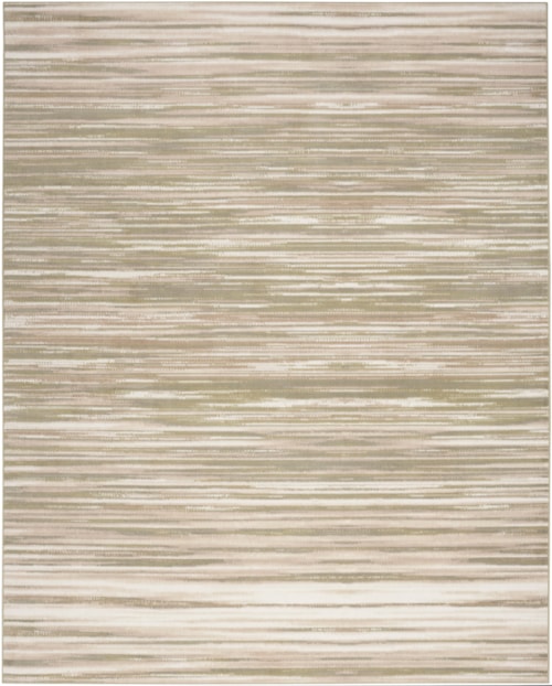7'10" x 9'10" Green Ivory Rectangle Rug