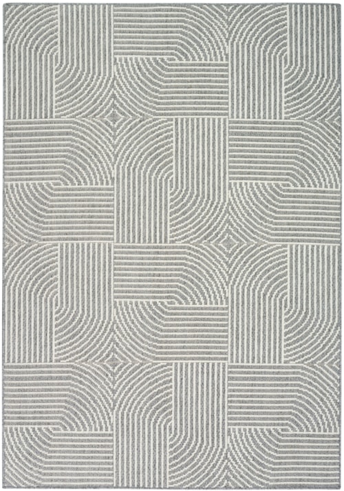 5'3" X 7' Charcoal Ivory Rectangle Rug